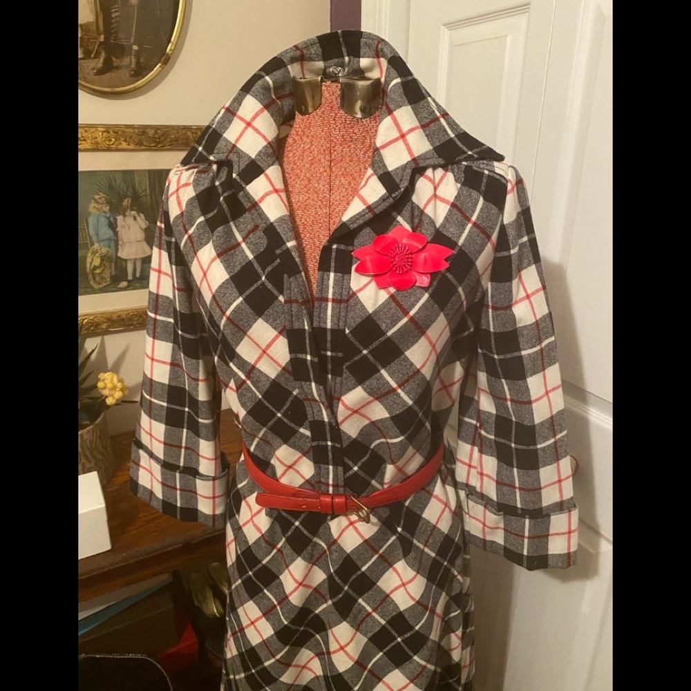Vintage wool plaid pullover dress